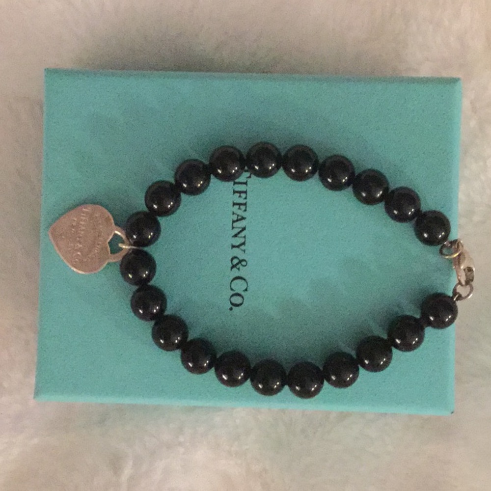 Tiffany and Co Onyx 7.5” bracelet with Box